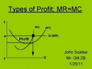 Types of Profit MRMC John Scalise Mr Gill