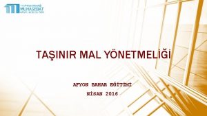 TAINIR MAL YNETMEL AFYON BAHAR ETM NSAN 2016