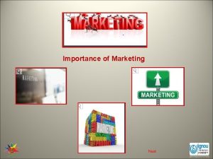 Importance of Marketing Next Importance of Marketing Introduction