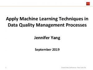 Apply Machine Learning Techniques in Data Quality Management