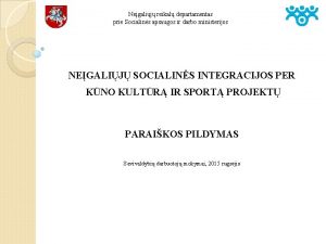 Negalij reikal departamentas prie Socialins apsaugos ir darbo