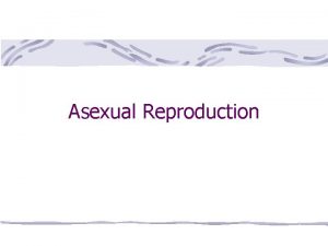 Asexual Reproduction Asexual Reproduction Results from the mitotic