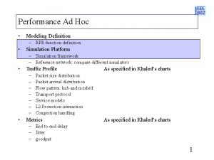 Performance Ad Hoc Modeling Definition RPR function definition