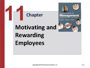 11 Chapter Motivating and Rewarding Employees Copyright 2015