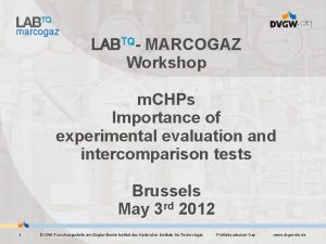 marcogaz LABTQ MARCOGAZ Workshop m CHPs Importance of