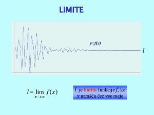 LIMITE yfx l l je limita funkcije f