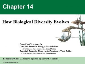 Chapter 14 How Biological Diversity Evolves Power Point