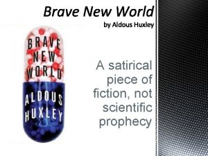 A satirical piece of fiction not scientific prophecy