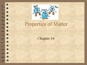 Properties of Matter Chapter 16 Properties 4 Extensive