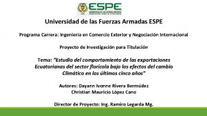 Universidad de las Fuerzas Armadas ESPE Programa Carrera