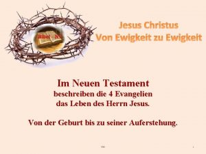 Bibel NT Jesus Christus Von Ewigkeit zu Ewigkeit