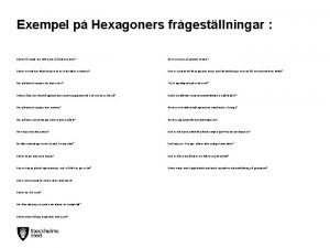 Exempel p Hexagoners frgestllningar Varfr fr musik oss