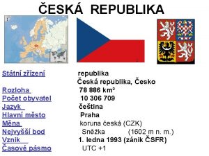 ESK REPUBLIKA 1 2 Sttn zzen Rozloha Poet