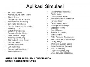 Aplikasi Simulasi Air Traffic Control Aircraft Ground Traffic