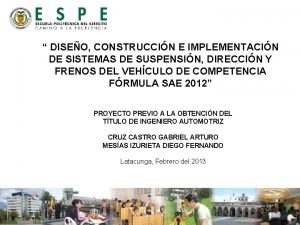 DISEO CONSTRUCCIN E IMPLEMENTACIN DE SISTEMAS DE SUSPENSIN