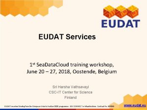 EUDAT Services 1 st Sea Data Cloud training