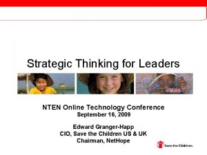 Strategic Thinking for Leaders NTEN Online Technology Conference