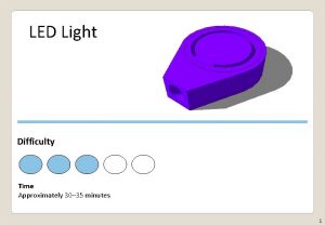 LED Light Difficulty Time Approximately 30 35 minutes