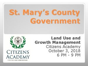 St Marys County Government Land Use and Growth