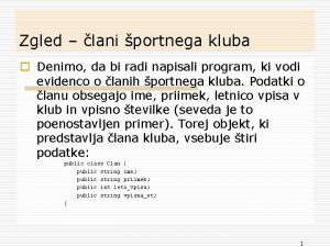 Zgled lani portnega kluba o Denimo da bi