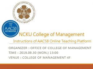 NCKU College of Management Instructions of AACSB Online