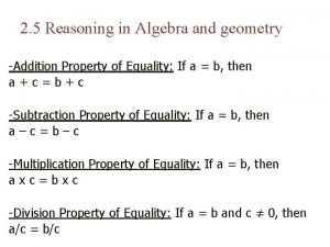 2 5 Reasoning in Algebra and geometry Addition