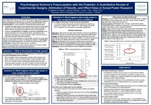 Psychological Sciences Preoccupation with the Powerful A Quantitative