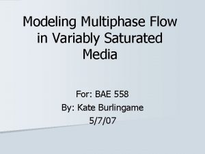 Modeling Multiphase Flow in Variably Saturated Media For