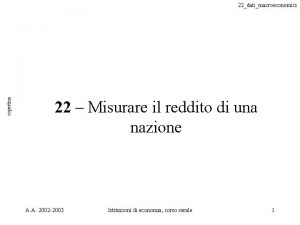 copertina 22datimacroeconomici 22 Misurare il reddito di una