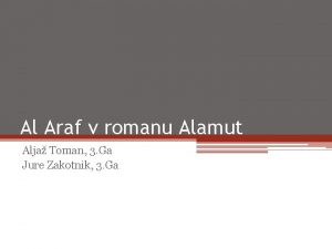Al Araf v romanu Alamut Alja Toman 3