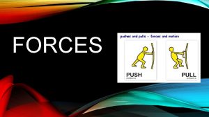 FORCES VOCABULARY Force A push or pull that