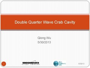 Double Quarter Wave Crab Cavity Qiong Wu 5302013