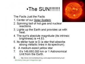 The SUN The Facts Just the Facts 1