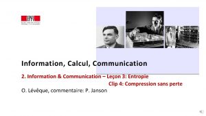 Information Calcul Communication 2 Information Communication Leon 3