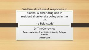Welfare structures responses to alcohol other drug use