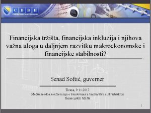 Financijska trita financijska inkluzija i njihova vana uloga