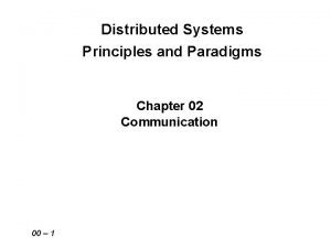 Distributed Systems Principles and Paradigms Chapter 02 Communication