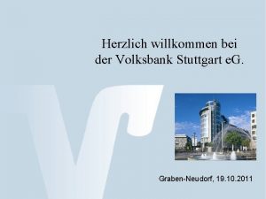 Herzlich willkommen bei der Volksbank Stuttgart e G
