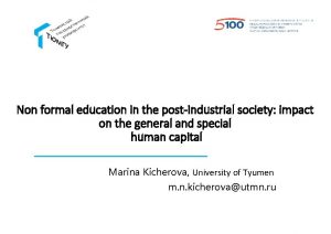 Non formal education in the postindustrial society impact