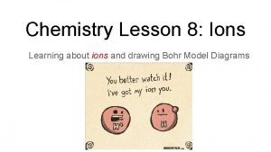 Chemistry Lesson 8 Ions Learning about ions and