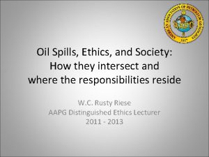 Oil Spills Ethics and Society How they intersect