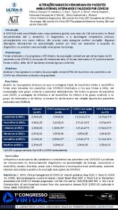 ALTERAES BASAIS DO HEMOGRAMA EM PACIENTES AMBULATORIAIS INTERNADOS