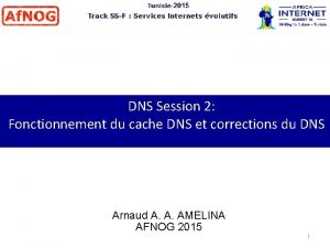 DNS Session 2 Fonctionnement du cache DNS et