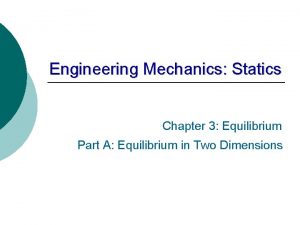 Engineering Mechanics Statics Chapter 3 Equilibrium Part A