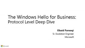 The Windows Hello for Business Protocol Level Deep