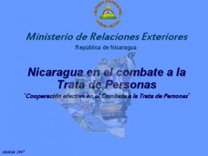 Ministerio de Relaciones Exteriores Repblica de Nicaragua en