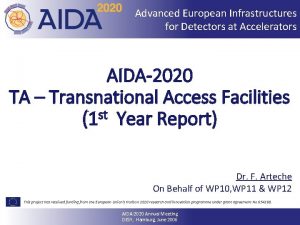 Advanced European Infrastructures for Detectors at Accelerators AIDA2020