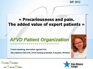 SIP 2012 Precariousness and pain The added value