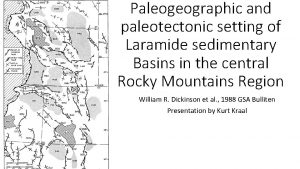 Paleogeographic and paleotectonic setting of Laramide sedimentary Basins