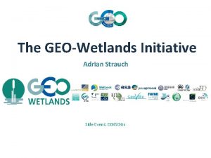 The GEOWetlands Initiative Adrian Strauch Side Event EO